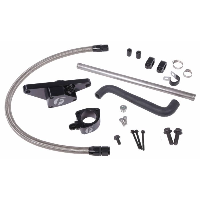 Fleece Performance Coolant Bypass 2003-2005 Automatic Transmission w/ Stainless Steel Braided Line (FPE-CLNTBYPS-CUMMINS-0305-SS)