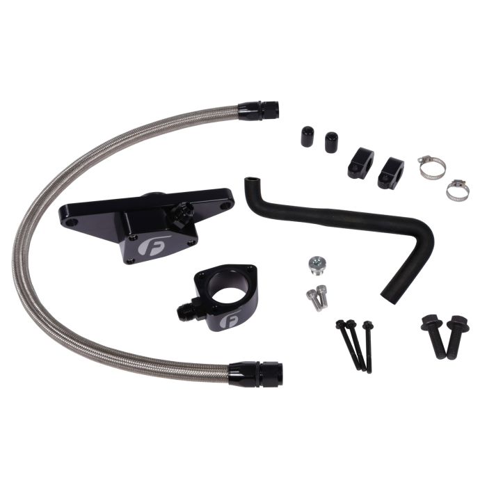 Fleece Performance Coolant Bypass for 2006-2007 Automatic Transmission w/ Stainless Steel Braided Line (FPE-CLNTBYPS-CUMMINS-0607-SS)