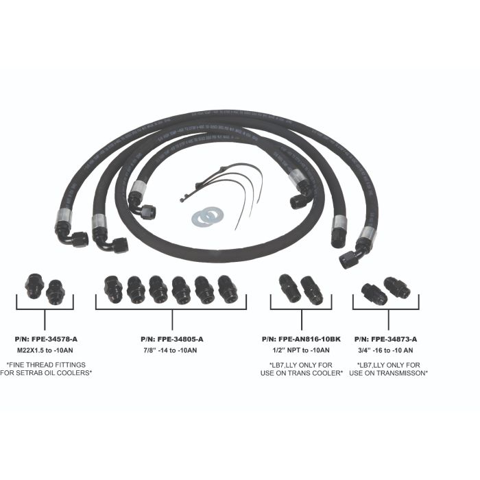 Fleece Allison Transmission Cooler Lines for 2001-2005 (LB7-LLY) (FPE-TL-LB7-LLY)