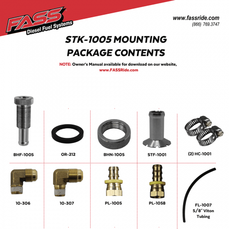 FASS Fuel Systems Diesel Fuel Bulkhead and Viton Suction Tube Kit (STK1005)